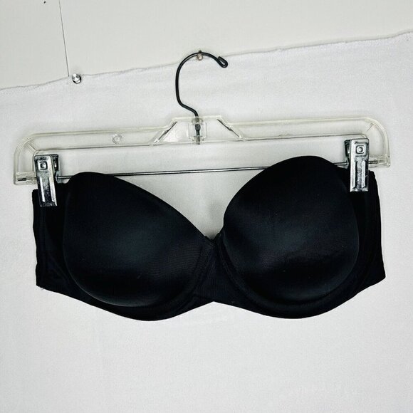 Maidenform Women Bra 38C Black Strapless Underwire Lightly Padded Back Closure - Picture 1 of 5